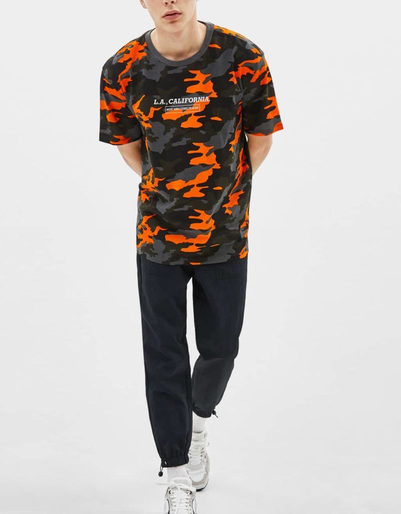 Grey Marl Roll Sleeve T-Shirt 1