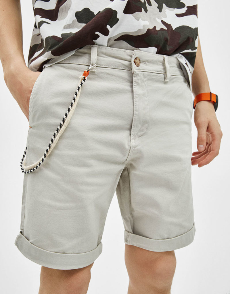 Pale Blue Drawstring Waist Jersey Shorts 3